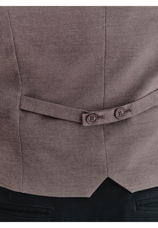 Pako Lorente - PAKO LORENTE – Brązowa kamizelka męska. Kolor: brązowy. Materiał: poliester, wiskoza, elastan. Wzór: melanż