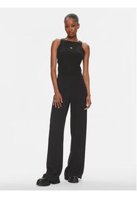 Calvin Klein Jeans Top Archival J20J223107 Czarny Slim Fit. Kolor: czarny. Materiał: syntetyk, wiskoza