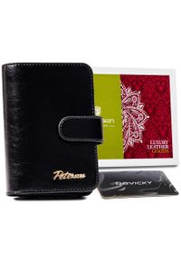 Portfel skórzany Peterson PTN PL-602-0721 BLAC czarny. Kolor: czarny. Materiał: skóra
