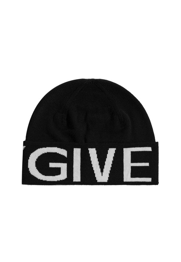 Givenchy - GIVENCHY - Wełniana czarna czapka z logo. Kolor: czarny. Materiał: wełna. Sezon: zima, jesień. Styl: elegancki