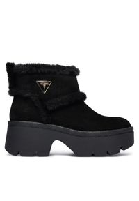 Guess Botki FLFBRD ESU10 Czarny. Kolor: czarny. Materiał: skóra, zamsz