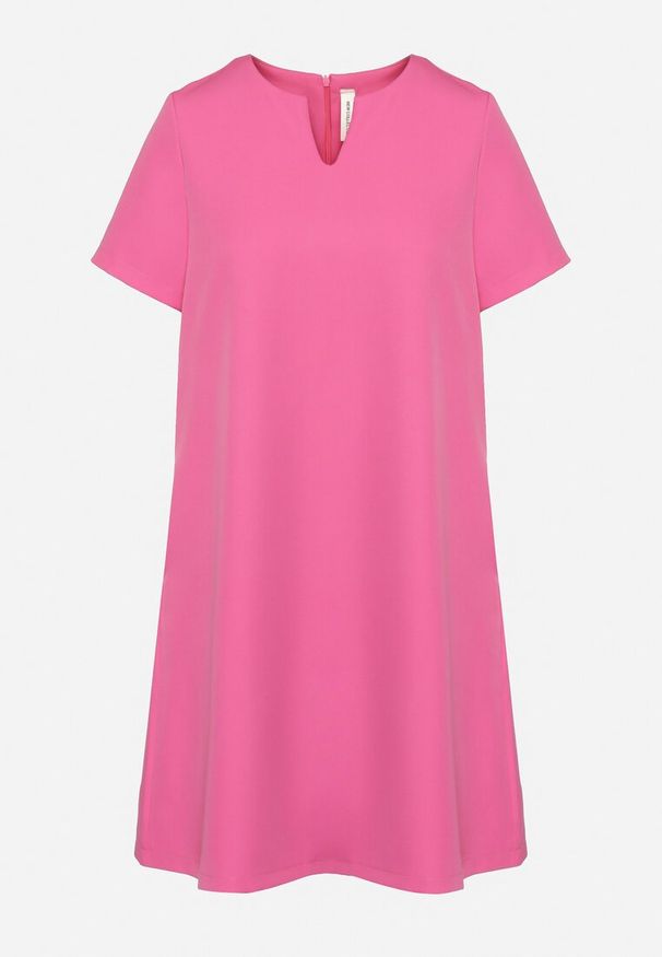 Born2be - Fuksjowa Sukienka Trapezowa Mini z Kieszeniami Hreona. Kolor: różowy. Typ sukienki: trapezowe. Długość: mini