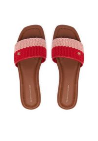 TOMMY HILFIGER - Tommy Hilfiger Klapki Th Flat FW0FW09513 Czerwony. Kolor: czerwony. Materiał: materiał #6