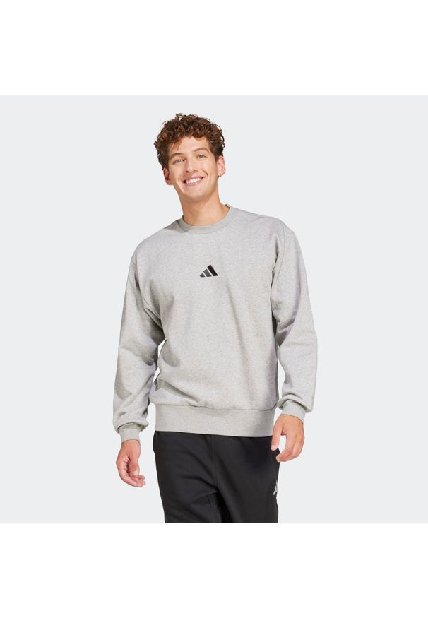 Adidas - Bluza męska ADIDAS Gym & Pilates. Kolor: szary. Materiał: materiał, włókno, bawełna. Sport: joga i pilates
