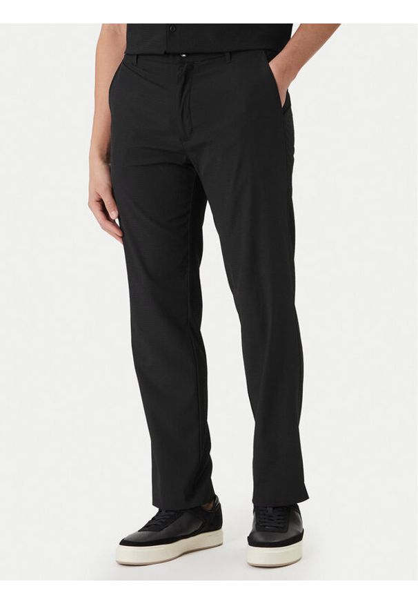 Calvin Klein Spodnie materiałowe LV04LF609G Czarny Straight Fit. Kolor: czarny. Materiał: syntetyk