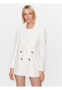 PESERICO - Peserico Marynarka S01397 Biały Regular Fit. Kolor: biały. Materiał: len
