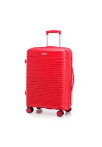 Wittchen - Zestaw walizek z polipropylenu z błyszczącymi paskami czerwony. Kolor: czerwony. Wzór: paski, aplikacja. Styl: elegancki #6