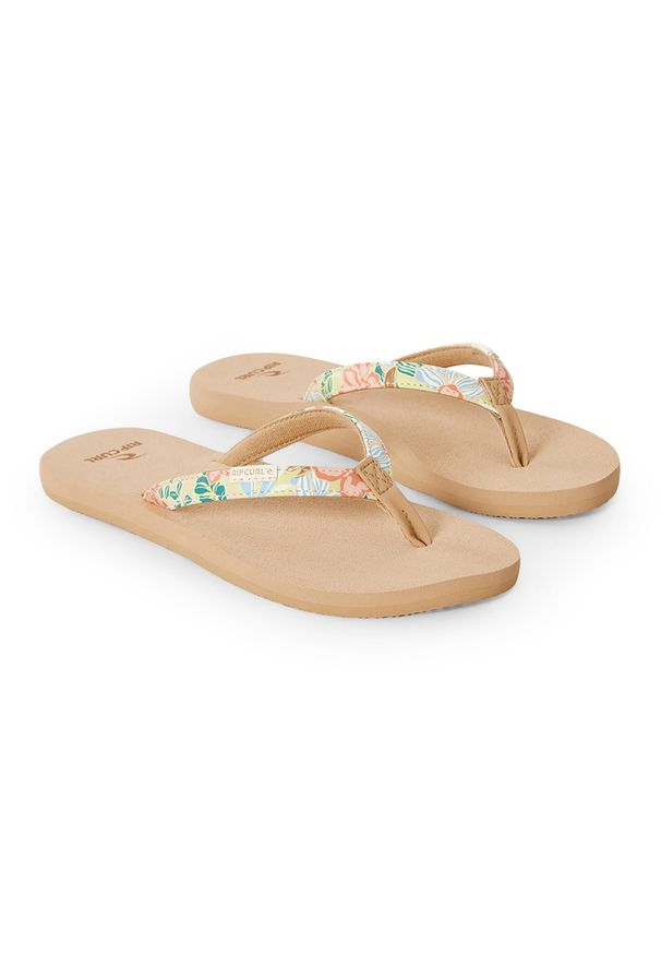 RIPCURL - Japonki damskie Rip Curl Freedom Bloom Open Toe. Nosek buta: otwarty. Kolor: beżowy. Styl: sportowy