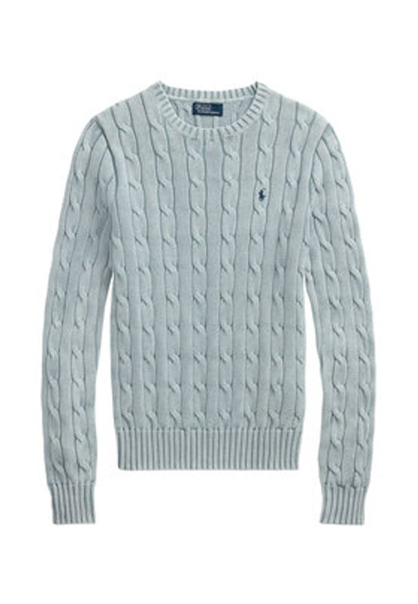 Polo Ralph Lauren Sweter 211935303009 Błękitny Slim Fit. Typ kołnierza: polo. Kolor: niebieski. Materiał: bawełna