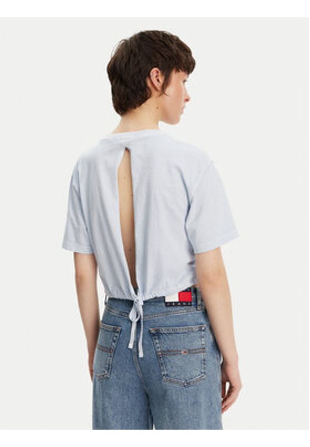 Tommy Jeans T-Shirt DW0DW20324 Błękitny Relaxed Fit. Kolor: niebieski. Materiał: bawełna