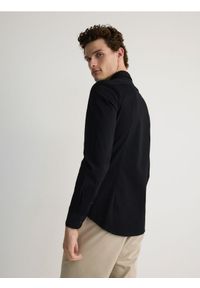 Reserved - Koszula super slim fit - czarny. Kolor: czarny. Materiał: bawełna, tkanina