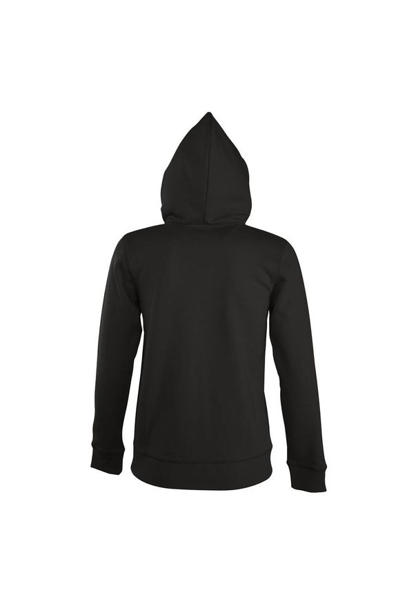 SOL'S - Damska Bluza Z Kapturem Seven Full Zip. Typ kołnierza: kaptur. Kolor: czarny