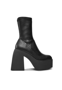 Steve Madden Botki Tekno Bootie SM11002608 SM11002608-001 Czarny. Kolor: czarny. Materiał: skóra