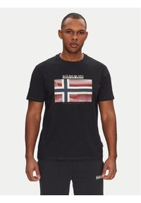 Napapijri T-Shirt S-Lari NP0A4IE59411 Czarny Regular Fit. Kolor: czarny. Materiał: bawełna #1