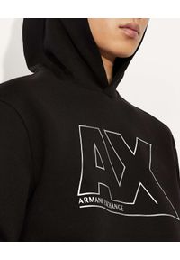 Armani Exchange - ARMANI EXCHANGE - Czarna bluza z odblaskowym logo. Kolor: czarny. Materiał: materiał. Długość rękawa: długi rękaw. Długość: długie. Wzór: nadruk #3