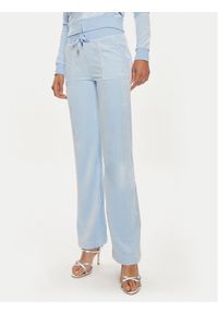 Juicy Couture Spodnie dresowe Del Ray JCAP180 Niebieski Straight Fit. Kolor: niebieski. Materiał: syntetyk