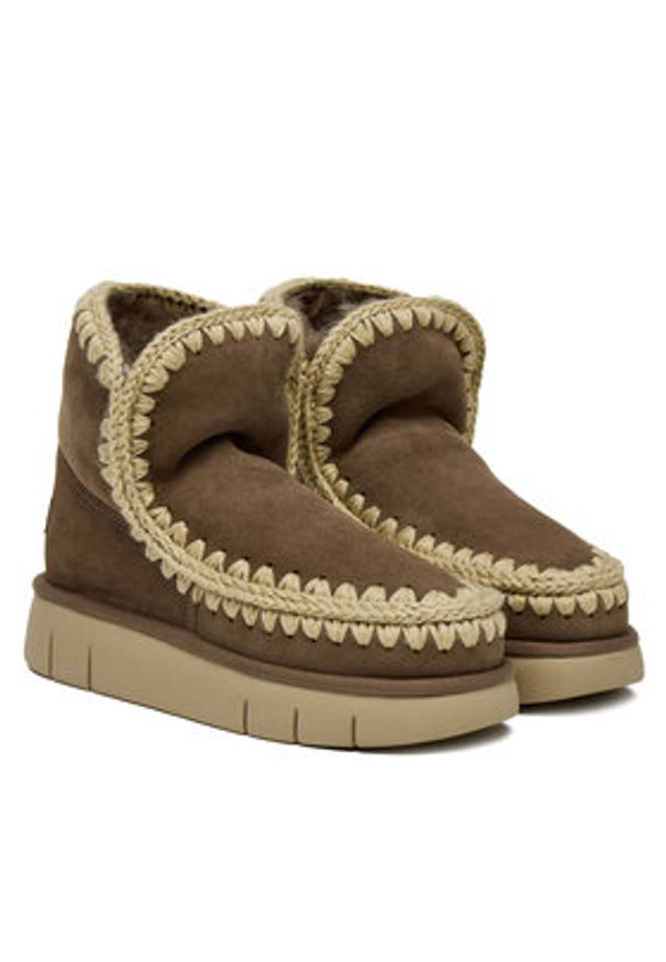 Mou Śniegowce MU.FW531002A Szary. Kolor: szary. Materiał: skóra, zamsz