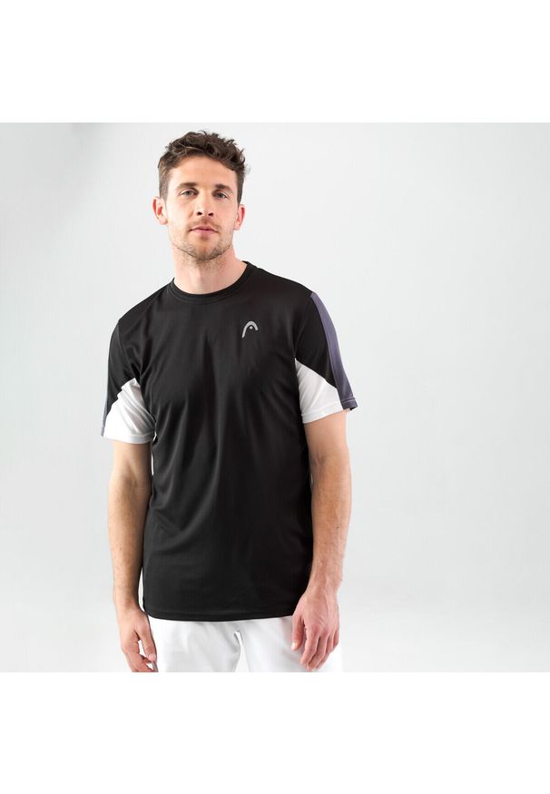 Head - Koszulka z krótkim rękawem męska CLUB 22 Tech. Kolor: czarny. Materiał: poliester, materiał. Długość rękawa: krótki rękaw. Długość: krótkie. Sport: tenis