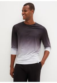 bonprix - Shirt sportowy z długim rękawem, w cieniowanym kolorze. Kolor: czarny. Długość rękawa: długi rękaw. Długość: długie. Styl: sportowy #1