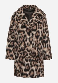 Born2be - Brązowy Dwurzędowy Płaszcz w Panterkę z Wsuwanymi Kieszeniami Niathriel. Okazja: na co dzień. Kolor: brązowy. Długość rękawa: długi rękaw. Długość: długie. Wzór: motyw zwierzęcy. Styl: wizytowy, klasyczny, casual #7