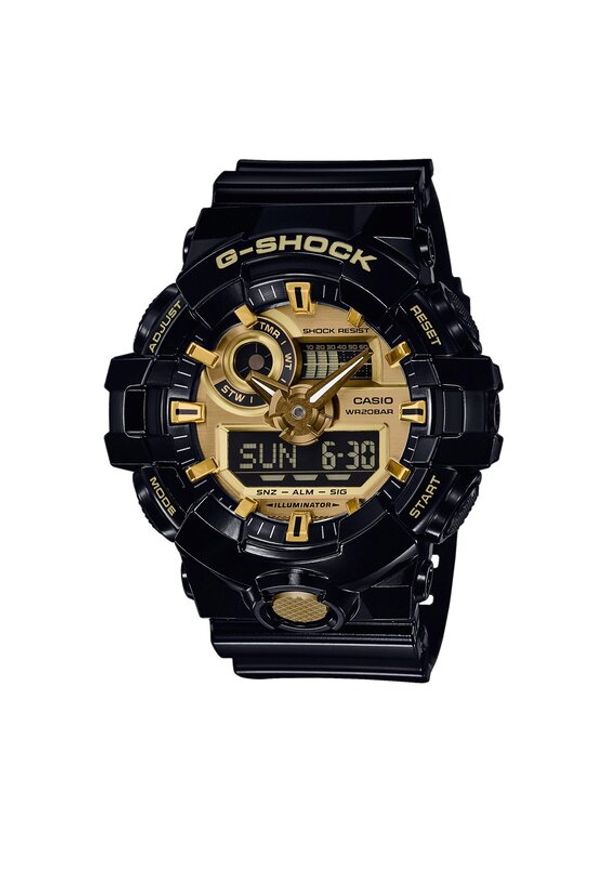 G-Shock Zegarek GA-710GB-1AER Czarny. Kolor: czarny. Materiał: syntetyk