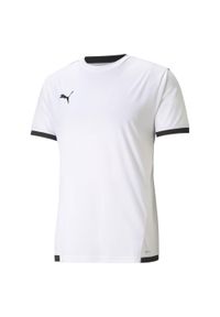 Koszulka męska Puma teamLIGA Jersey. Kolor: biały, wielokolorowy, czarny. Materiał: jersey. Sport: piłka nożna