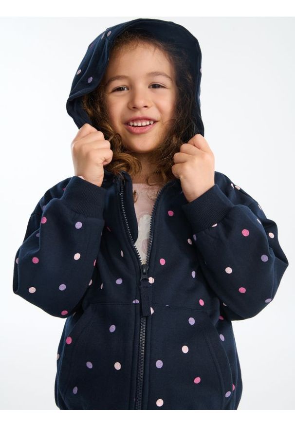 Sinsay - Bluza hoodie w kropki - czarny. Kolor: czarny. Wzór: kropki