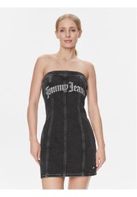 Tommy Jeans Sukienka jeansowa DW0DW16718 Czarny Slim Fit. Kolor: czarny. Materiał: bawełna #1