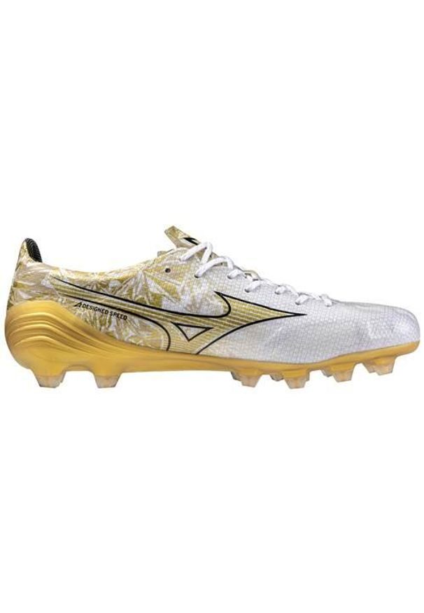 Buty piłkarskie męskie Mizuno Morelia Alfa Japan Md. Zapięcie: sznurówki. Kolor: czarny, biały, wielokolorowy. Materiał: materiał. Szerokość cholewki: normalna. Sport: piłka nożna