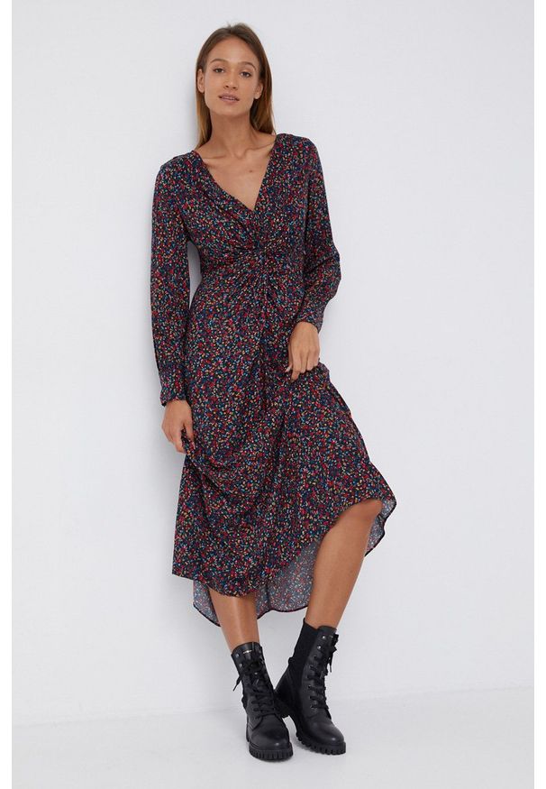 Pepe Jeans - Sukienka Babette. Materiał: tkanina. Typ sukienki: rozkloszowane