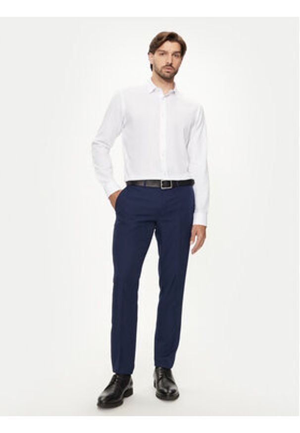 Jack & Jones - Jack&Jones Koszula Joe 12260426 Biały Slim Fit. Kolor: biały. Materiał: bawełna, syntetyk