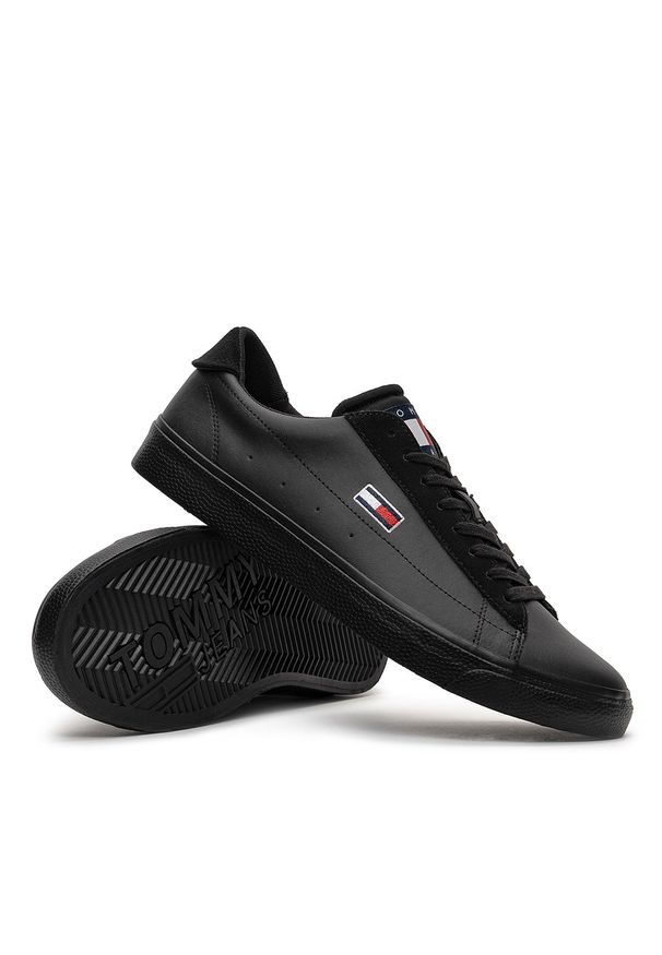 Sneakersy męskie Tommy Jeans Retro Vulc Tjm Leather (EM0EM00804-BDS). Kolor: czarny