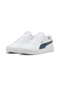 Puma - Damskie sneakersy Carina 2.0 PUMA White Gray Skies Island Pink. Okazja: na plażę. Kolor: wielokolorowy, szary, różowy, biały. Sezon: lato. Sport: tenis