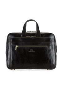 Wittchen - Męska torba na laptopa 15,6" skórzana vintage z licznymi kieszeniami czarna. Kolor: czarny. Materiał: skóra. Styl: vintage #1