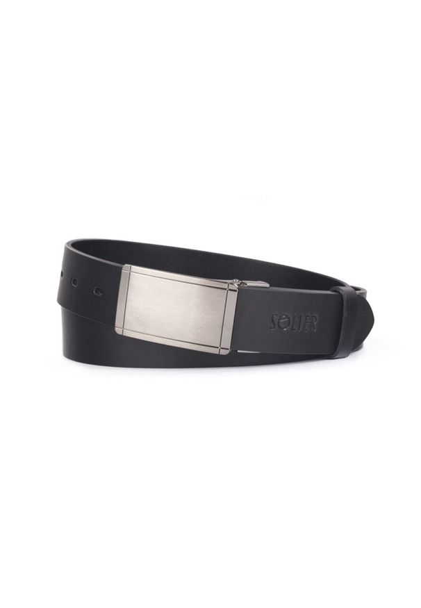 Czarny pasek Solier w paski, elegancki