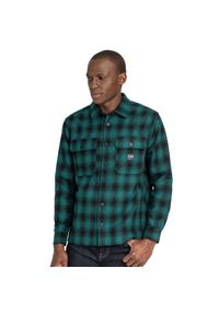 Lee - LEE WORKWEAR OVERSHIRT RELAXED FIT MĘSKA KOSZULA MATERIAŁOWA AGATE GREEN L68DCSNB. Materiał: materiał