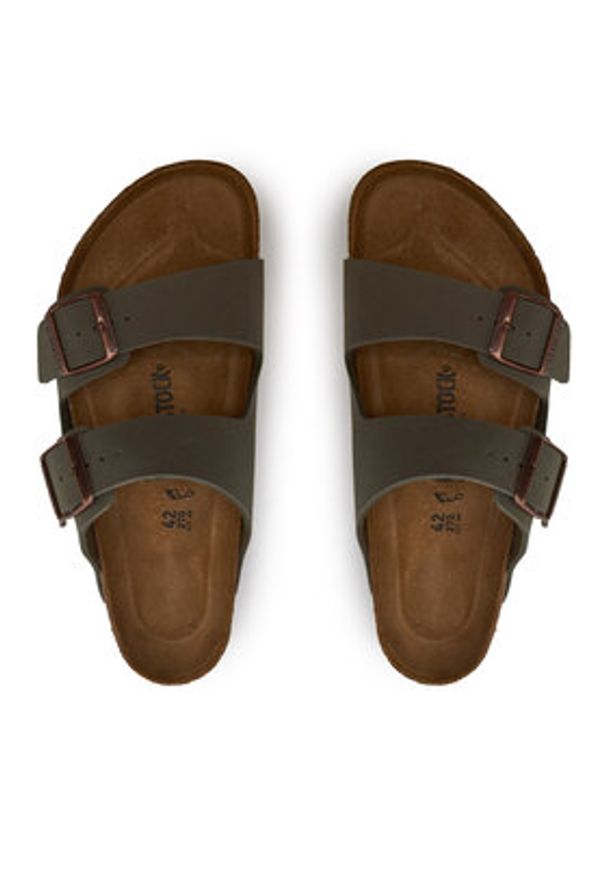 Birkenstock Klapki Arizona Birko-Flor nubuk 0151211 Szary. Kolor: szary. Materiał: skóra