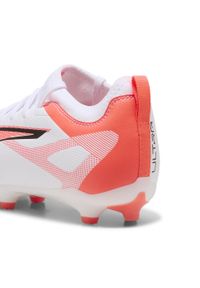 Puma - Młodzieżowe buty piłkarskie ULTRA 5 MATCH FG/AG PUMA White Black Glowing Red. Kolor: biały, czarny, czerwony, wielokolorowy. Sport: piłka nożna