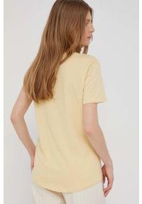 Answear Lab t-shirt bawełniany kolor żółty. Kolor: żółty. Materiał: bawełna. Wzór: nadruk. Styl: wakacyjny #2
