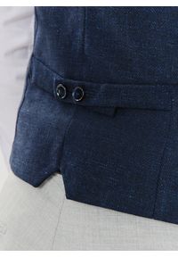 Pako Lorente - PAKO LORENTE – Jednorzędowa kamizelka męska w kolorze granatowym. Kolor: niebieski. Materiał: elastan, poliamid, len, bawełna, wełna #3