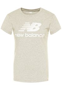 New Balance T-Shirt Essentials Stacked Logo Tee WT91546 Szary Athletic Fit. Kolor: szary. Materiał: bawełna