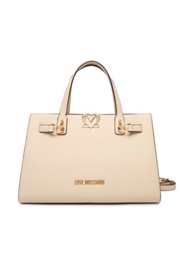 Love Moschino - LOVE MOSCHINO Torebka JC4126PP1OLM0110 Écru. Kolor: kremowy. Materiał: skórzane