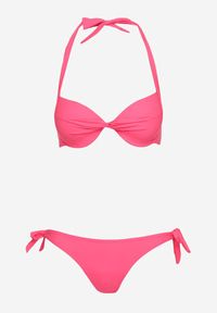 Renee - Różowe Dwuczęściowy Komplet Bikini Zureviana. Kolor: różowy. Wzór: aplikacja