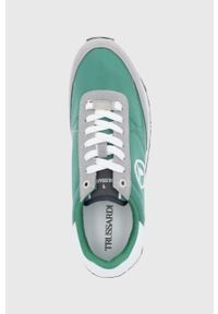 Trussardi Jeans - Trussardi Buty kolor zielony. Nosek buta: okrągły. Zapięcie: sznurówki. Kolor: zielony. Materiał: guma