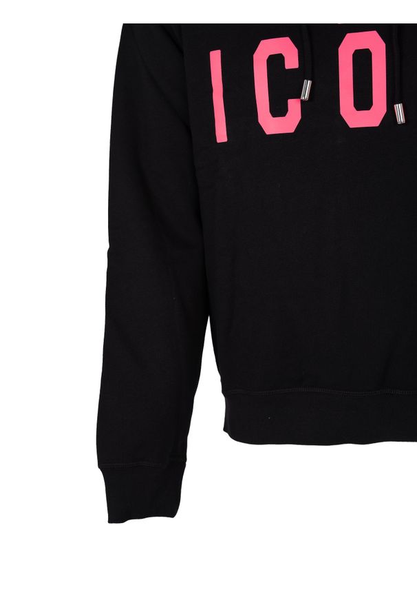 DSQUARED2 - Dsquared2 Bluza "Icon Hoodie" | S79GU0102 S25516 | Mężczyzna | Czarny. Okazja: na co dzień. Typ kołnierza: kaptur. Kolor: czarny. Materiał: bawełna. Wzór: nadruk. Styl: sportowy, casual
