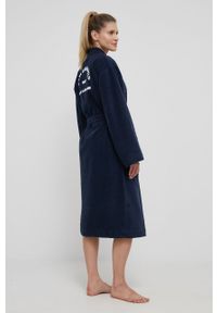 Karl Lagerfeld Szlafrok 215W2180 kolor granatowy. Kolor: niebieski. Materiał: tkanina, włókno #3