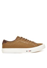 TOMMY HILFIGER - Tommy Hilfiger Tenisówki Hi Vulc Street Canvas FM0FM05515 Brązowy. Kolor: brązowy. Materiał: materiał. Styl: street