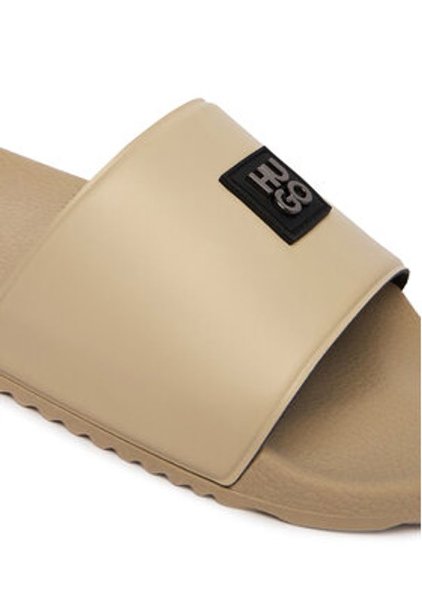 Hugo - HUGO Klapki Timein 50548671 Beżowy. Kolor: beżowy. Materiał: syntetyk