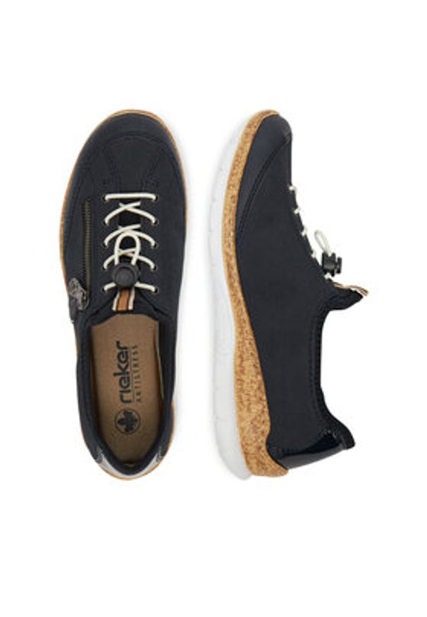 Rieker Sneakersy N4263-14 Granatowy. Kolor: niebieski. Materiał: materiał