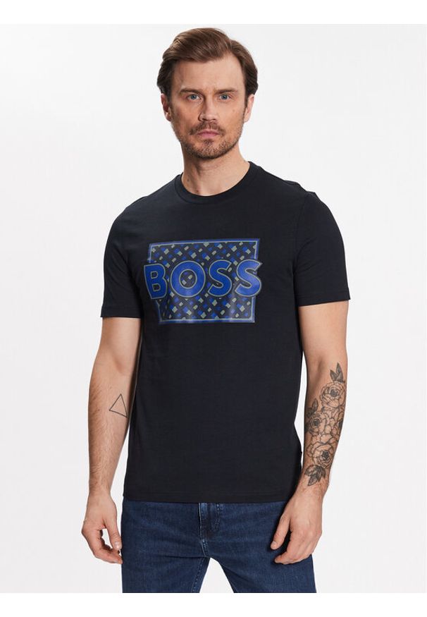 BOSS - Boss T-Shirt Tiburt 353 50489334 Granatowy Regular Fit. Kolor: niebieski. Materiał: bawełna